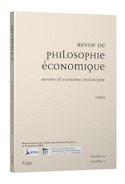 Revue de philosophie économique, v. 24, no 02
